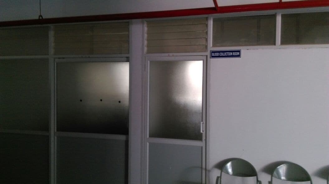 Blood sample collection room at NJ Hospital